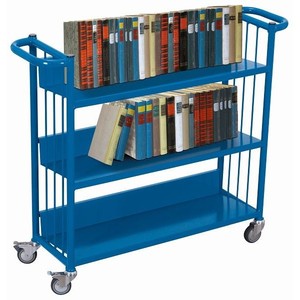 Variofit Book Cart Four-Wheel <b>Transport</b> External Dimensions 900 X 300 890 MM (W/D/H) OEM Customizable Frame Trolley Cart Loading - Product Image 1