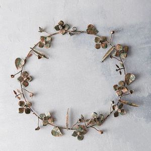 พวงหรีดโลหะทรงกลมหรูหราลายดอกไม้เคลือบด้วยทองคำโบราณเพิ่มเสน่ห์ในการตกแต่งให้กับพื้นที่ผนังใดๆ - Product Image 2