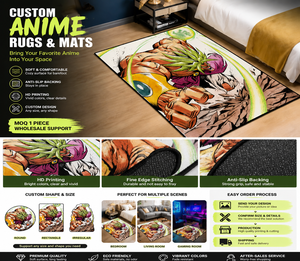 Venta al por mayor en Stock <span class=keywords><strong>Dragon</strong></span> <span class=keywords><strong>Ball</strong></span> Alfombras y esteras Diseño personalizado Moq 1 pieza de gran tamaño Anime Área Mat para sala de estar Dormitorio Baño - Product Image 3