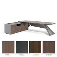 Achetez en ligne une table de bureau ergonomique avec système de gestion des câbles, un bureau de direction hybride en PVC avec rangement intégré