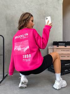 Personalizado 100% algodón Otoño Invierno de gran tamaño de algodón Unisex mujeres sudaderas con capucha - Product Image 2