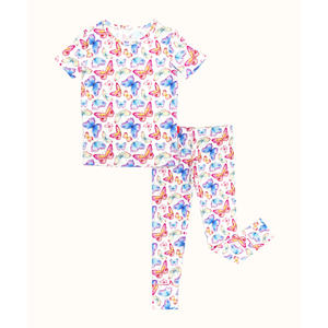 Pyjama en bambou tricoté à manches courtes pour tout-petits, style estival doux, vêtements de nuit personnalisés en bambou - Product Image 6