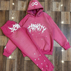 ชุดวอร์มโอเวอร์ไซส์ลายพิมพ์สำหรับทุกเพศ รุ่นใหม่ปี 2026 ผ้าคอตตอนเทอร์รี่คุณภาพสูง พิมพ์ลายพัฟ สไตล์ฤดูหนาว บริการรับผลิตตามแบบ OEM - Product Image 1