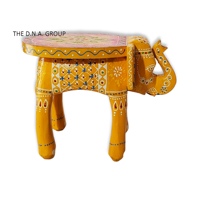 Tabouret éléphant en bois de conception unique peint à la main pour la décoration de la maison tabouret éléphant en bois indien fait à la main
