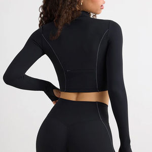 Haut de yoga sans couture respirant et léger pour femme avec extensibilité quadridirectionnelle pour la gym, la course et le fitness quotidien – Haut de sport actif - Product Image 3