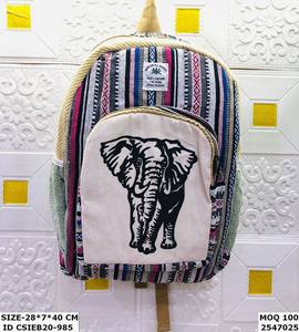 Mochila Unisex de algodón hecha a mano, bolsos de noche, moda sostenible ecológica, cierre de cremallera, telar manual, artesanía, etapas artesanales - Product Image 3