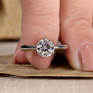 Anillo de Compromiso con Diamante Cultivado en Laboratorio de 1.12CT, EVS1, Solitario, 6 Puntas, Regalo de Aniversario, Diamantes Sueltos - Product Image 5