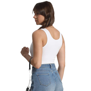 Débardeur décontracté pour femmes, col rond, sans manches, couleur unie, toucher doux, extensible, haut d'été pour la remise en forme, l'entraînement et un usage quotidien - Product Image 1