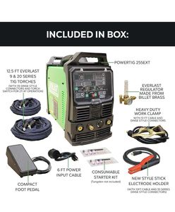 เครื่องเชื่อมอินเวอร์เตอร์แบบดิจิตอล AC/DC ยี่ห้อ Everlasst รุ่น PowerTIG-255EXT ของแท้ใหม่เอี่ยมสำหรับงานอุตสาหกรรม DIY รองรับการเชื่อมแบบ TIG Stick และ Pulse ใช้ไฟได้ทั้ง 110V/220V แบบ Dual OEM - Product Image 4