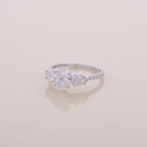 IGI Certified Oval Cut Lab Grown Diamond Three Stone Engagement / Wedding Ring in <b>Solid</b> 925 Sterling <b>Silver</b> - Product Image 6