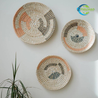 Meilleure vente!!! DÉCOR DE PANIER DE COUPE MURALE TISSÉ À LA Main Durable du Vietnam-Sets de Décoration Murale de Style Boho