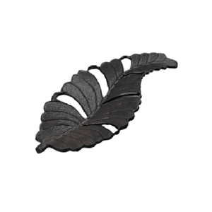 Aluminium Casted New Arrival Leaf Design <b>Tray</b> With <b>Black</b> Finish Decorative Aluminium <b>Tray</b> Metal Desserts Serving Bowl - Product Image 4