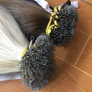 Super double dessiné cheveux vierges nano anneau extensions de cheveux kératine italienne Vietnam cheveux humains tendance prix d'usine - Product Image 4