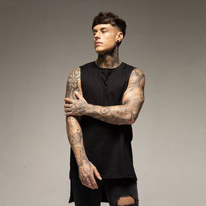 Débardeur pour homme personnalisé avec logo 2022, respirant, surdimensionné, vêtements de sport, débardeur de sport, polyester/coton 180g - Product Image 3