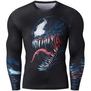Camiseta Deportiva de Compresión para Hombre, Protección UV, Manga Larga, Spandex/Poliéster, Transpirable, para Gimnasio y Fitness, con Diseño y Logotipo Personalizables - Product Image 1