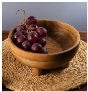 Bol rond en bois en laiton AK de couleur naturelle bol de service de style luxe pour décoration de table/articles de cuisine - Product Image 3