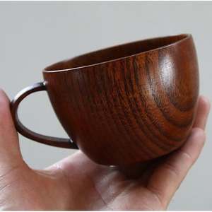 Vajilla al por Mayor, Nuevo Diseño, Hecho a Mano, Vaso de Madera Reutilizable de Boca Ancha para Niños, para Bebidas y Agua - Product Image 6