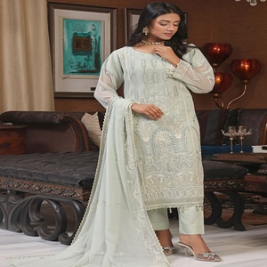 Robes Anarkali Indiennes de Luxe Brodé en Chiffon Bin Hameed pour Femmes – Tenue de Soirée de Mariage Longue et Ample – Vente en Gros - Product Image 4