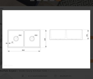 Delantal de cocina de cerámica, cuenco doble turco - Product Image 3