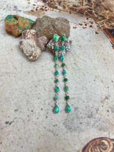 Pendientes de lágrima de variscita esmeralda de Plata de Ley 925, joyería de variscita Esmeralda Natural para mujer, uso diario y estilo de fiesta - Product Image 2