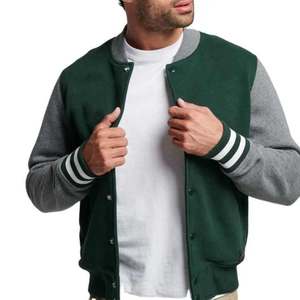 Bombardero de béisbol universitario personalizado de alta calidad OEM para hombre Varsity Letterman manga bordado lona impermeable - Product Image 2