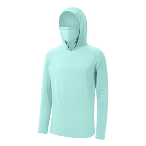 Haute Performance à manches longues avec chemises de pêche à capuche pour hommes personnalisé 100% Polyester avec trou de pouce sweats à capuche de pêche pour hommes - Product Image 3