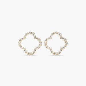 ต่างหูเพชรแล็บโกรว์ Lucky Open Clover 0.62 กะรัต เพชรแล็บโกรว์ในทองคำแท้ 14K สำหรับงานหมั้น - Product Image 3
