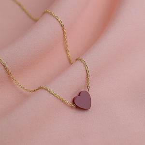 Collar con Dije de Corazón de Granate Chapado en Rodio, Hecho a Mano en Turquía, Plata de Ley 925, para Compromiso, Boda, Fiesta - Product Image 2