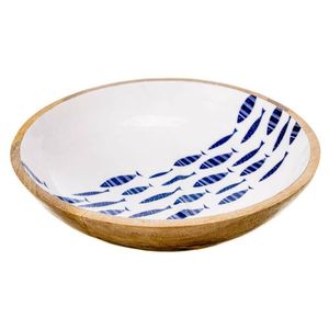 Mini ensaladera de madera decorativa esmaltada hecha a mano, cuenco de madera de mango de diseño impreso personalizable para uso multiusos - Product Image 5