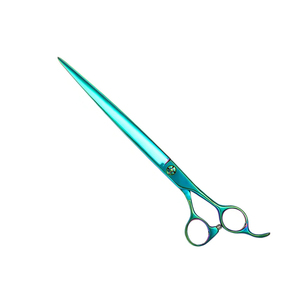 La mejor tijera superior de acero inoxidable para el cuidado del cabello de mascotas, hoja recta recubierta de Color personalizado con reposapiés fijo - Product Image 2