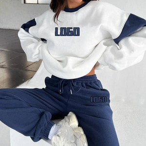 2025 nueva llegada Puff estampado Mujer Sudadera con capucha cordón Jogger Vintage chándales Conjunto Polar Sudadera con capucha pantalones de chándal para mujeres adultas - Product Image 4