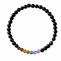 Bracelet coloré en agate à sept pierres pour femmes, bijoux fantaisie arc-en-ciel, accessoires de mode, fournisseur en gros