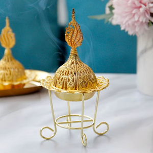 Brûleur à Bakhoor en laiton artisanal traditionnel, religieux et écologique, pour les festivals culturels et une ambiance chaleureuse à la maison - Product Image 1