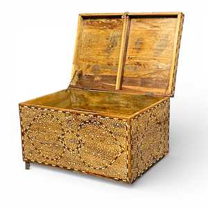 Vintage Mandala Wood <b>Trunk</b> for Living Room Display or Jewelry Organization - Product Image 4