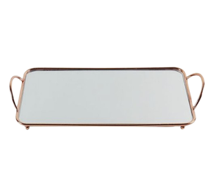 Bandeja decorativa de Metal y espejo navideño de alta venta, bandeja de espejo redondo con acabado plateado para servir en hoteles, bandeja decorativa - Product Image 6