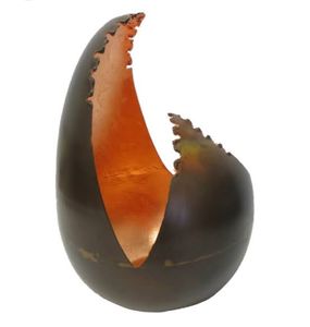 Antique Look Hanging Metal <b>Tealight</b> <b>Holder</b> with Glass Chimney-Handmade Decor Accent at Wholesale Price - Product Image 3