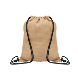 FUKURO Sustainable Jute <b>Drawstring</b> <b>Bag</b> Promotional Sportpacks for Merchandising - Product Image 5