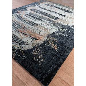 Uvenuti Abstract Pattern Hand Knotted Wool & Bamboo Silk <b>Rug</b> Grey & <b>Black</b> for Home Use-Srb(151) - Product Image 2