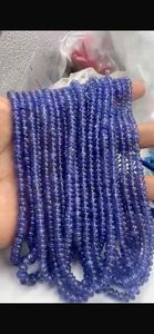 Perles Rondelle lisses en tanzanite naturelle de bonne qualité à la mode 4-6mm perles de pierres précieuses de pierre de naissance de décembre pour la fabrication de bijoux artisanat - Product Image 2