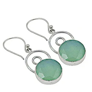 Pendientes Colgantes de Plata 925 con Calcedonia para Mujer, Estilo Moderno - Product Image 1