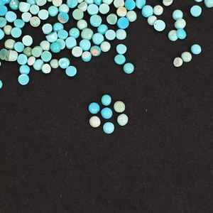 1pcs Turquoise Naturelle 2mm Cabochon Rond Pierres Précieuses en Vrac pour la Fabrication de Bijoux - Product Image 3