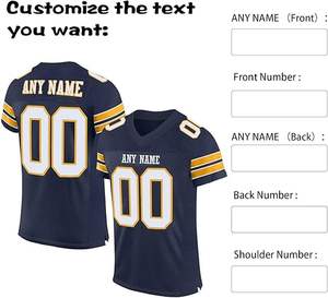 Chemises de football américain imprimées par sublimation en polyester Maillot de football américain à col en V personnalisé et bon marché - Product Image 3