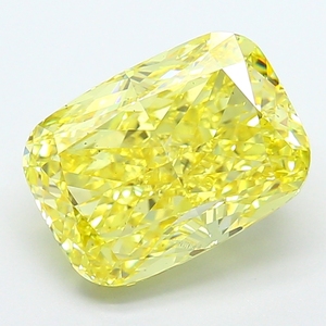Joyería fina de lujo, diamante CVD brillante certificado, amarillo intenso cultivado en laboratorio, corte cojín, piedra preciosa suelta, brillo radiante, elegante. - Product Image 1