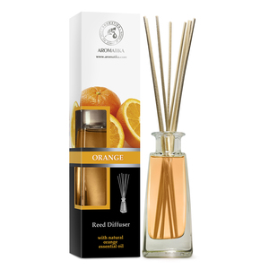 Diffuseur à bâtonnets Aromatika Orange 100ml avec huile essentielle naturelle, parfum d'ambiance longue durée aux agrumes doux - Product Image 1