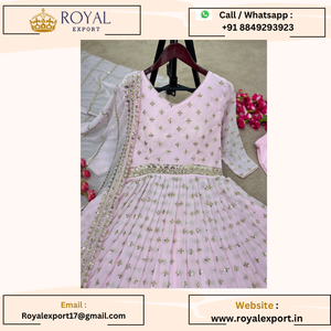 Diseñador estilo Bollywood Georgette con Secuencia nuevo producto Anarakli lanzado por Royal Export - Product Image 3