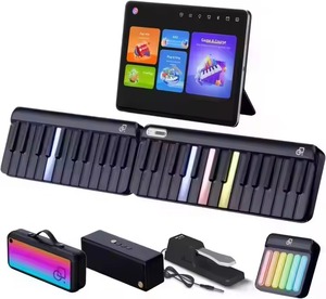 COMPRAR MODELO DERECHO Teclado completo Teclas iluminadas de colores Piano electrónico interactivo inteligente Acordes para cantar Ventas de descuento Plástico - Product Image 1
