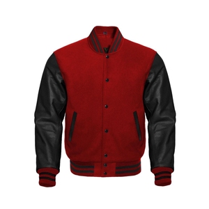 Chaqueta Universitaria de Béisbol al por Mayor, Cuerpo de Lana, Mangas de Cuero, Multicolor, Venta Caliente, Chaqueta Universitaria Personalizada con Letras - Product Image 5
