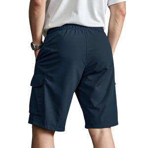 Mens <b>Cargo</b> Bermuda <b>Shorts</b> 100% Cotton Elastic Drawstring Waist Multiple Pocket Casual Summer Outdoor Breathable <b>Lightweight</b> - Product Image 2