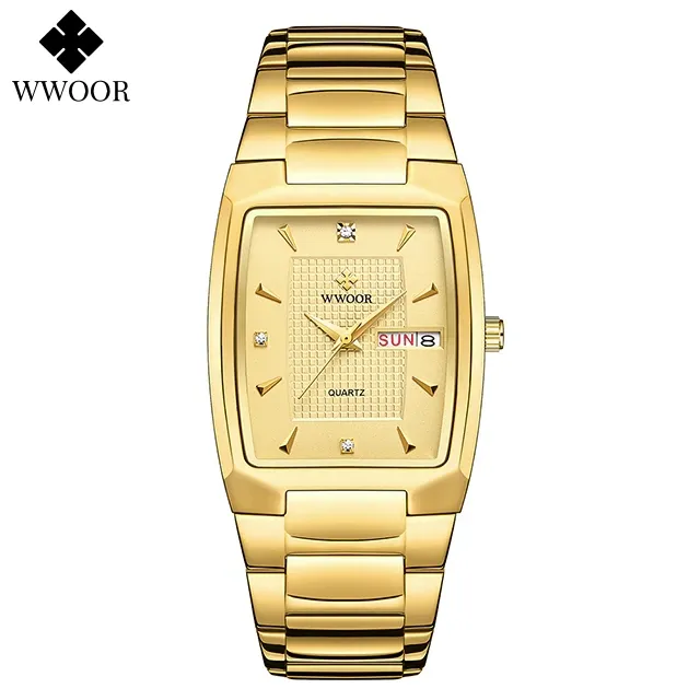 WWOOR 8837 Men's Wristwatch Brand Luxury Quartz Watch Waterproof Business Male Date Clock Casual Fashion Black Relogio Masculino