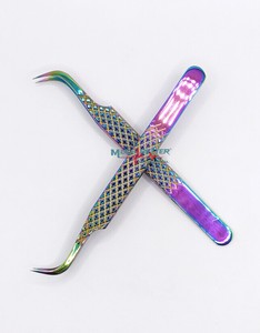 แหนบขนตาปลอมทำจากสเตนเลสสตีลขนาด90องศาปลายนาโนสีพลาสม่าออกแบบโลโก้ได้ตามต้องการ - Product Image 5